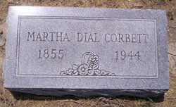 Martha Elizabeth “Mattie” <I>Dial</I> Corbett 