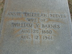 Annie Talulah <I>Reeves</I> Barnes 