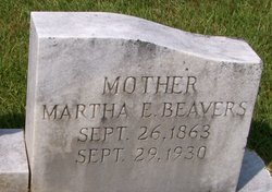 Martha E. “Mattie” <I>Latham</I> Beavers 