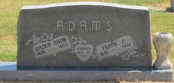 Rhoda Anna <I>Pendergraft</I> Adams 