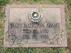 Mary <I>Hairston</I> Adams 