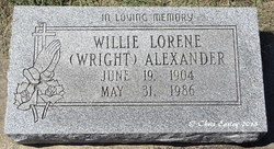 Willie Lorene <I>Wright</I> Alexander 