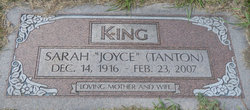 Sarah “Joyce” <I>Tanton</I> King 