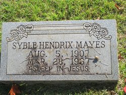 Syble <I>Hendrix</I> Mayes 