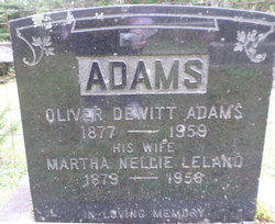 Martha Nellie <I>Leland</I> Adams 