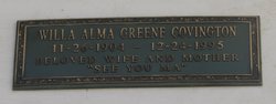 Willa Alma <I>Greene</I> Covington 