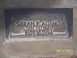 Sarah Elizabeth <I>McSwain</I> Adams 