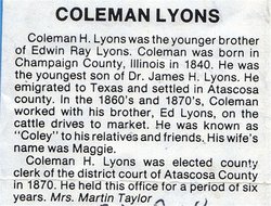 Pvt Coleman H. Lyons 