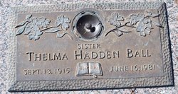Thelma <I>Hadden</I> Ball 