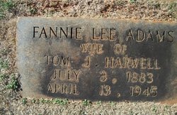 Fannie Lee <I>Adams</I> Harwell 