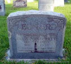 Eliza Ann <I>Boyett</I> Leonard 