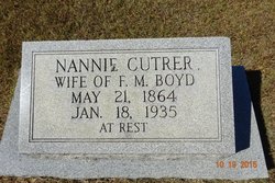Nancy Rebecca “Nannie” <I>Cutrer</I> Boyd 