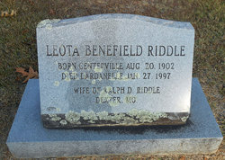 Leota <I>Benefield</I> Riddle 