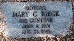 Mary C. <I>Gurtsak</I> Rieck 