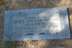 Alice Arlene <I>Atkins</I> Baldwin 
