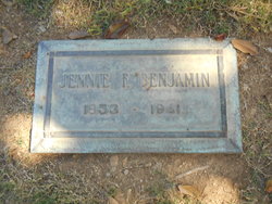 Jennie Eliza <I>Fields</I> Benjamin 