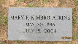 Mary F <I>Kimbro</I> Atkins 