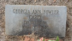 Georgia Ann <I>Fowler</I> Carey 