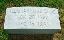 Allie <I>Coleman</I> Baird 
