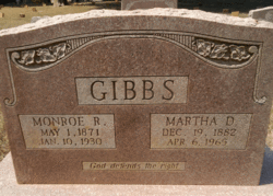 Martha Devernia “Mattie” <I>Mack</I> Gibbs 