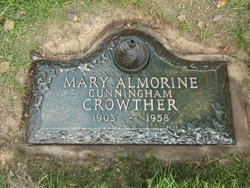 Mary Almorine <I>Cunningham</I> Crowther 