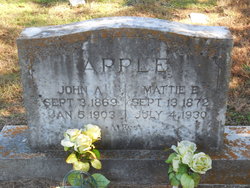 Martha E. “Mattie” <I>Parker</I> Apple 