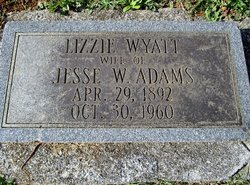 Lizzie Maude <I>Wyatt</I> Adams 