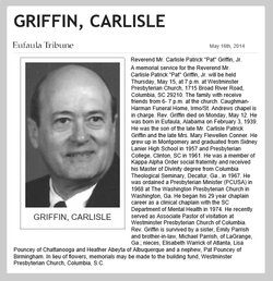Rev Carlisle Patrick “Pat” Griffin Jr.