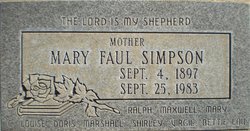 Mary E <I>Faul</I> Simpson 