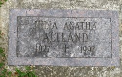 Julia Agatha <I>Wetzel</I> Altland 