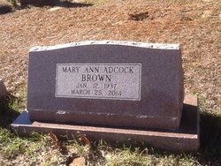 Mary Ann <I>Adcock</I> Brown 
