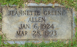 Jeannette <I>Greene</I> Allen 