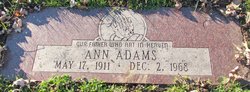 Ann “Annie” <I>Adam</I> Adams 