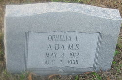 Ophelia Lurrel <I>Davis</I> Adams 