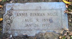 Annie Clara <I>Hinman</I> Nolte 