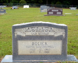 Fannie Lou <I>Boley</I> Bolick 