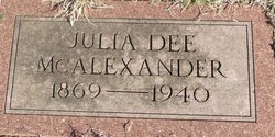 Julia Dee Adelia <I>Anderson</I> McAlexander 