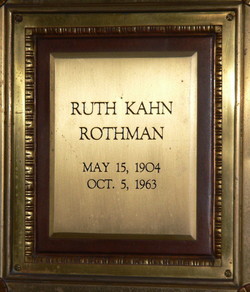 Ruth <I>Kahn</I> Rothman 