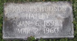 Frances Elizabeth <I>Hudson</I> Hatley 