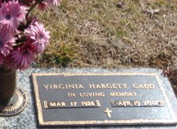 Virginia Ray <I>Hargett</I> Gadd 