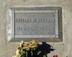 Adriana Marie <I>Vander Griend</I> Behrman 