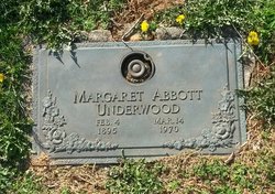 Margaret Virginia <I>Wilbourn</I> Abbott Underwood 