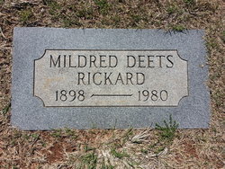Mildred McClain <I>Deets</I> Rickard 
