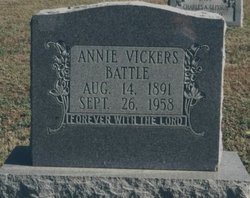 Annie Mary <I>Garrett</I> Vickers Battle 