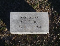 Ann Eliza <I>Geiger</I> Aleshire 