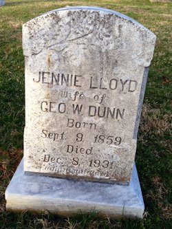 Ira Jane “Jennie” <I>Lloyd</I> Dunn 