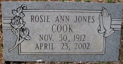 Rosie Ann <I>Jones</I> Cook 