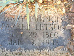 Mary Francis <I>Parker</I> Letson 