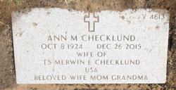 Ann M “Annie” <I>Haller</I> Checklund 