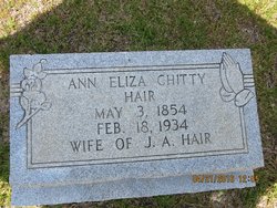Ann Eliza “Liza” <I>Chitty</I> Hair 